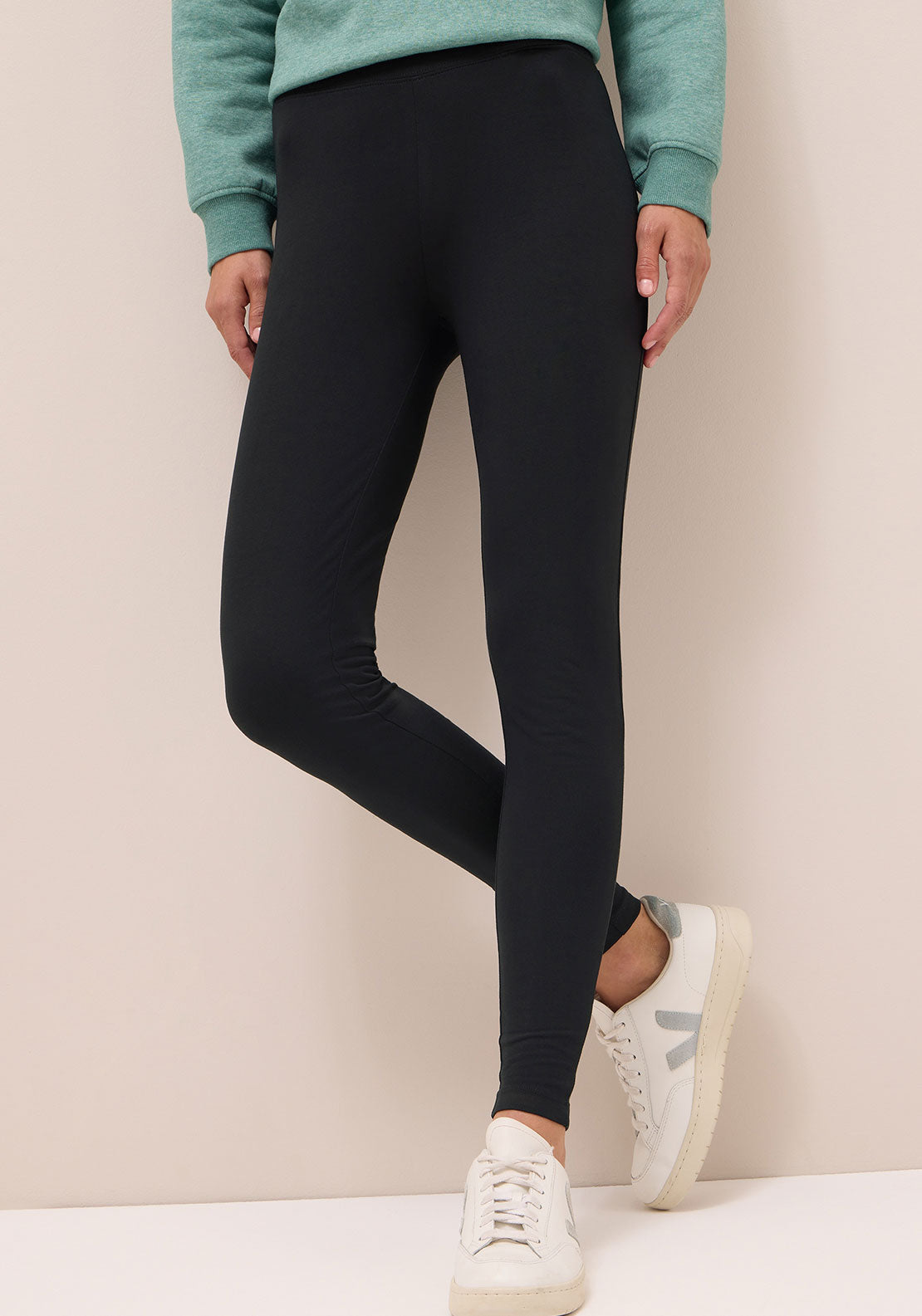 Cecil Cotton Slim Leg Leggings, Black