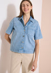Cecil Button Front Denim Jacket, Light Blue