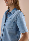 Cecil Button Front Denim Jacket, Light Blue