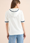 Cecil Contrast Trim Hooded Top, White
