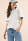 Cecil Contrast Trim Hooded Top, White
