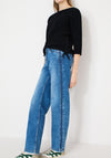 Cecil Boat Neckline Textured Sweater, Navy