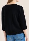 Cecil Boat Neckline Textured Sweater, Navy