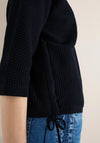 Cecil Boat Neckline Textured Sweater, Navy