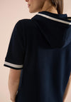 Cecil Contrast Trim Hooded Top, Navy