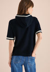 Cecil Contrast Trim Hooded Top, Navy
