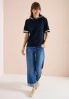 Cecil Contrast Trim Hooded Top, Navy