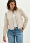 Cecil Lightweight Short Bomber Jacket, Beige