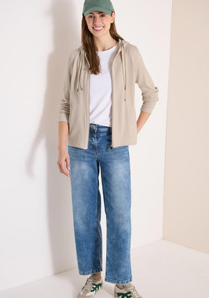 Cecil Textured Zip Up Jacket, Light Beige