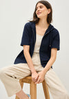 Cecil Short Sleeve Zip Through Hoodie, Navy
