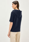 Cecil Short Sleeve Zip Through Hoodie, Navy