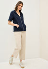 Cecil Short Sleeve Zip Through Hoodie, Navy