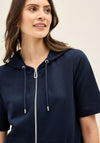 Cecil Short Sleeve Zip Through Hoodie, Navy