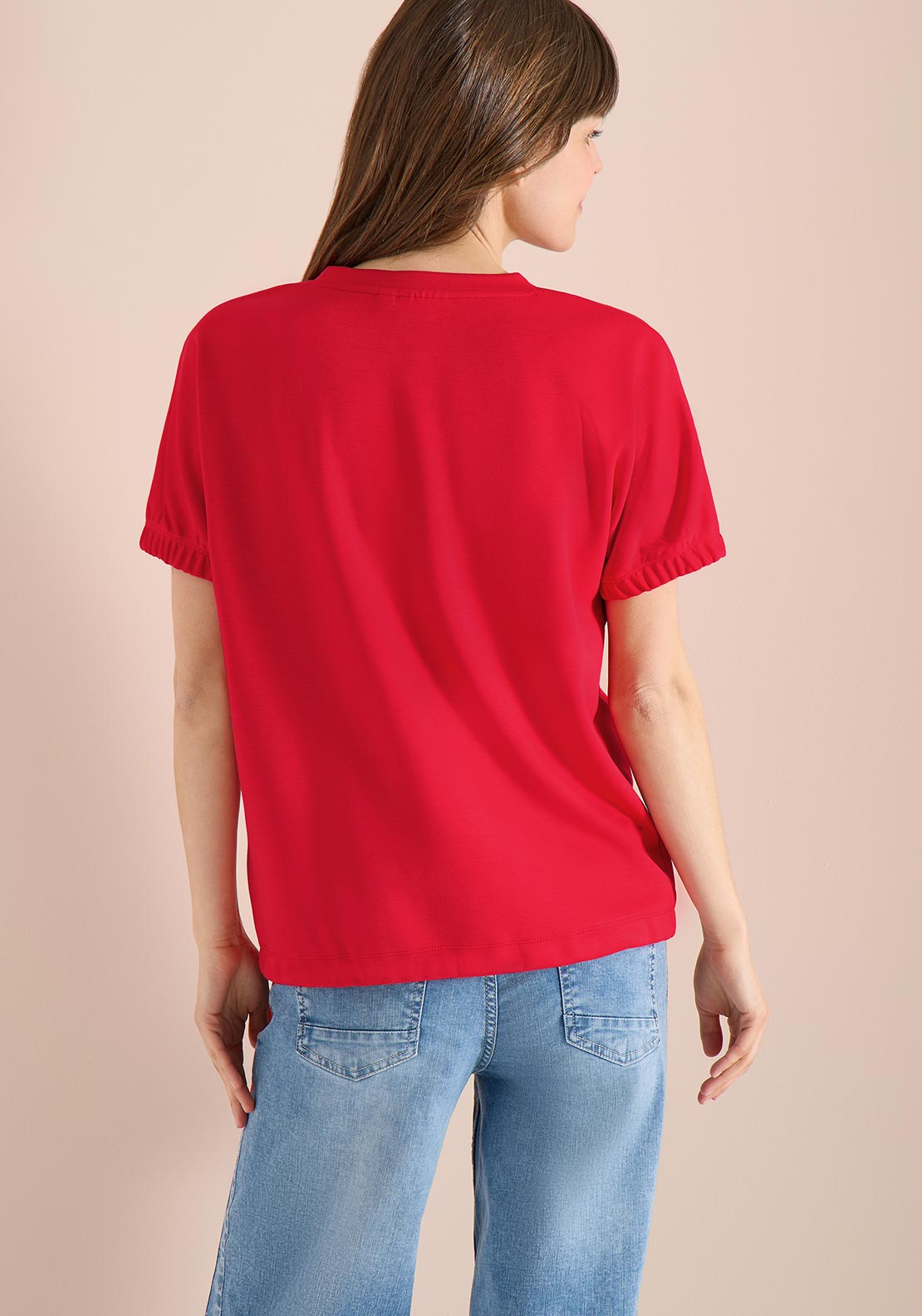 Cecil Tie Trim Detail Top, Red