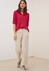 Cecil Solid Structure Blouse, Red