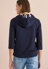 Cecil Hooded with Drawstrings Top, Navy