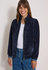 Cecil Ribbed High Neck Jacket, Navy