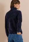 Cecil Ribbed High Neck Jacket, Navy
