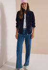 Cecil Ribbed High Neck Jacket, Navy