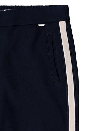 Cecil Neele Straight Leg Tape Detail Trousers, Navy