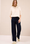 Cecil Neele Straight Leg Tape Detail Trousers, Navy