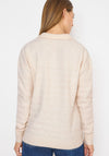 Cecil Striped Knit Collar Jumper, Beige