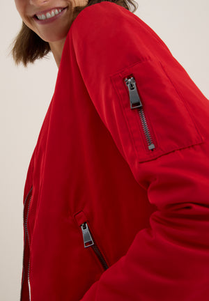 Cecil Nylon Bomber Jacket, Red