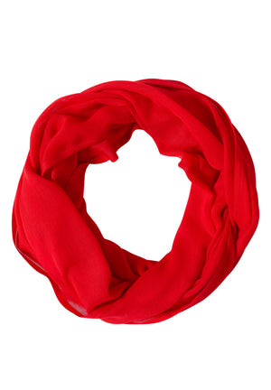 Cecil Solid Loop Scarf, Red