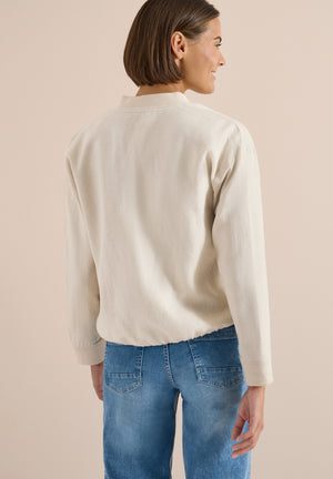 Cecil Zip Front Linen Jacket, Beige