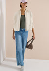 Cecil Zip Front Linen Jacket, Beige
