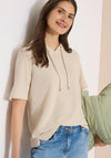 Cecil Textured Short Sleeve Hoodie, Sand