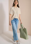 Cecil Textured Short Sleeve Hoodie, Sand