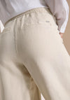 Cecil Linen Blend Wide Leg Cropped Trousers, Beige