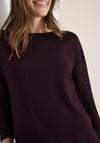 Cecil Boat Neckline Knitted Sweater, Wine