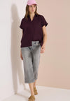 Cecil  Linen Capped Sleeve Blouse, Plum Purple