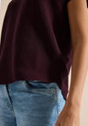 Cecil Notched Neck Short Sleeve Blouse, Wine