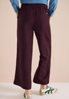 Cecil Linen Blend Wide Leg Cropped Trousers, Purple