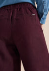 Cecil Linen Blend Wide Leg Cropped Trousers, Purple