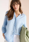Cecil Linen Blend Buttoned Blouse, Blue