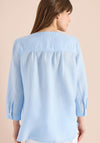 Cecil Linen Blend Buttoned Blouse, Blue