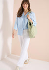 Cecil Linen Blend Buttoned Blouse, Blue