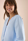 Cecil Linen Blend Buttoned Blouse, Blue
