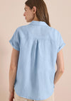 Cecil Linen Capped Sleeve Blouse, Light Blue