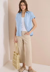 Cecil Linen Capped Sleeve Blouse, Light Blue