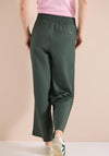 Cecil Linen Blend Wide Leg Cropped Trousers, Green