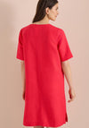 Cecil Notched Neck Pencil Midi Dress, Red