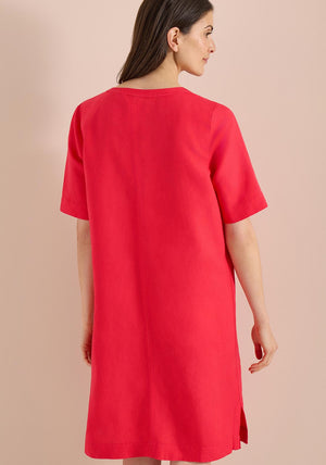 Cecil Notched Neck Pencil Midi Dress, Red