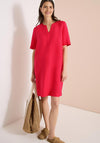 Cecil Notched Neck Pencil Midi Dress, Red