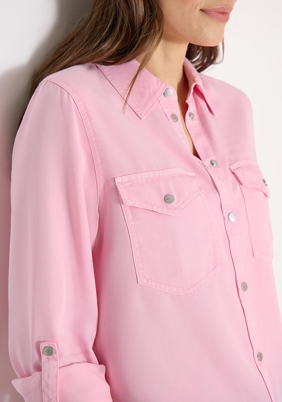 Cecil Button Front Shirt, Pink