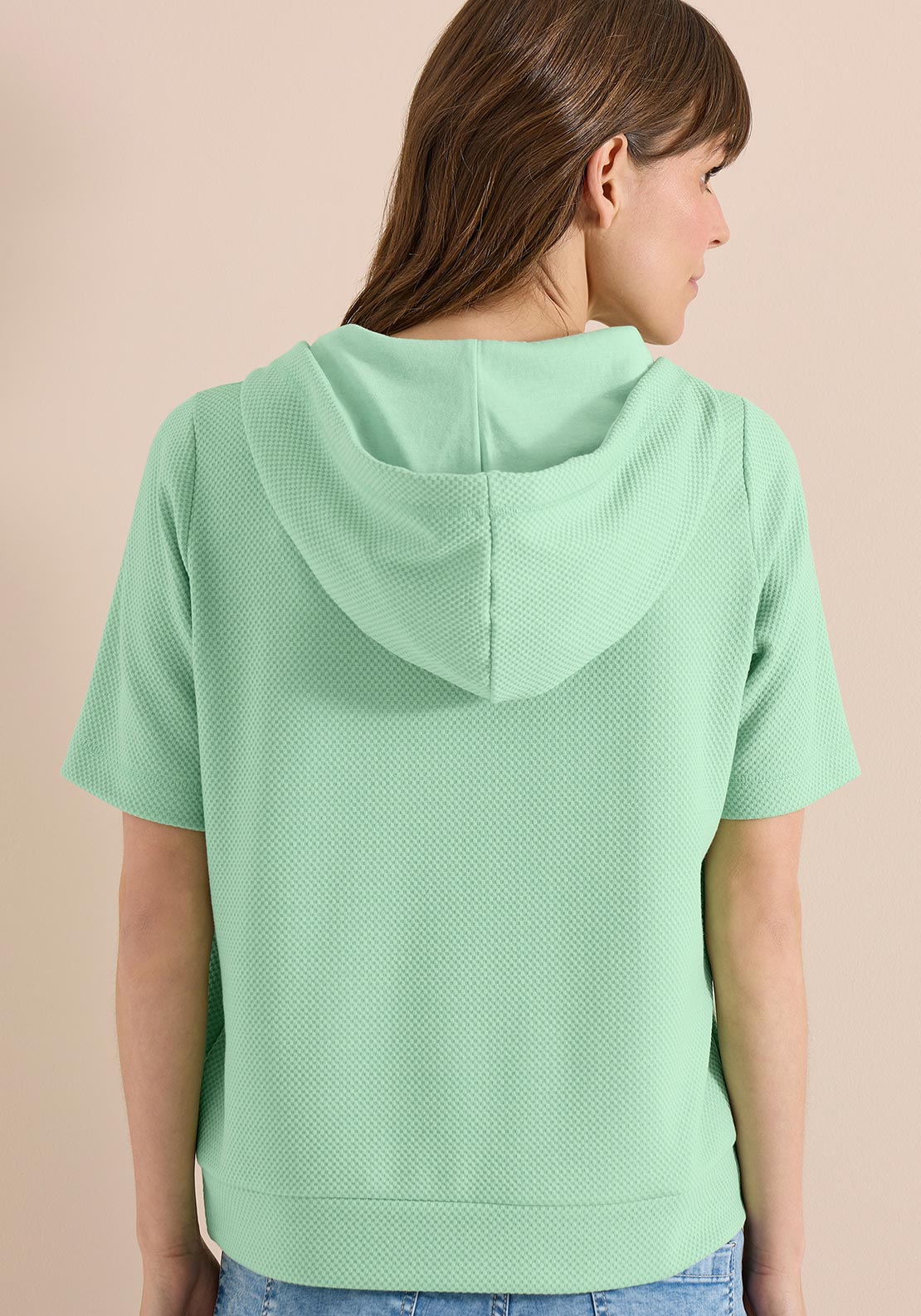 Cecil Waffle Texture Hoodie, Green